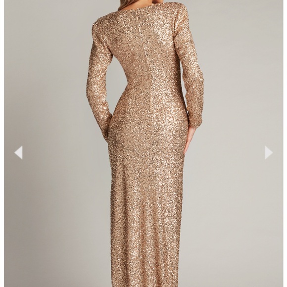 Elegant NEW Gold Sequin Evening Gown - Picture 2 of 4